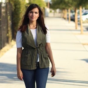 SOLD! ❌ Army Military Green Drawstring Waist Vest